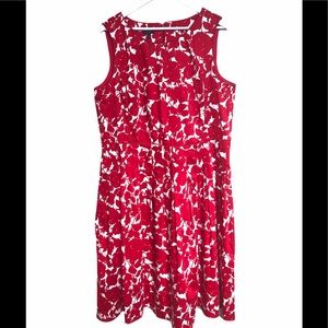 Talbots Sleeveless A-line Pleat Floral Dress - 16W